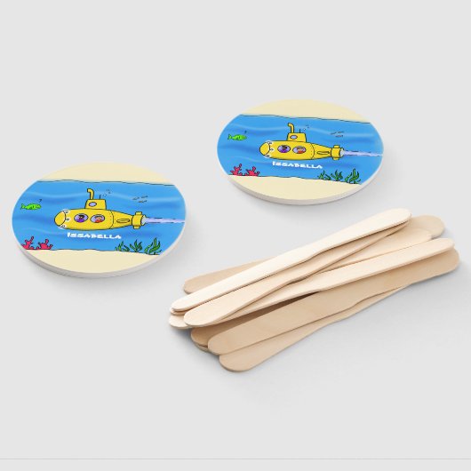 Happy-onderzeeër-cartoon Handwaaier (Niet-gemonteerd)