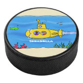 Happy-onderzeeër-cartoon Hockey Puck (3/4)