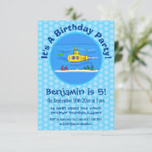 Happy-onderzeeër-cartoon Kaart (Staand voorkant)