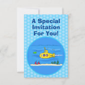 Happy-onderzeeër-cartoon Kaart (Achterkant)