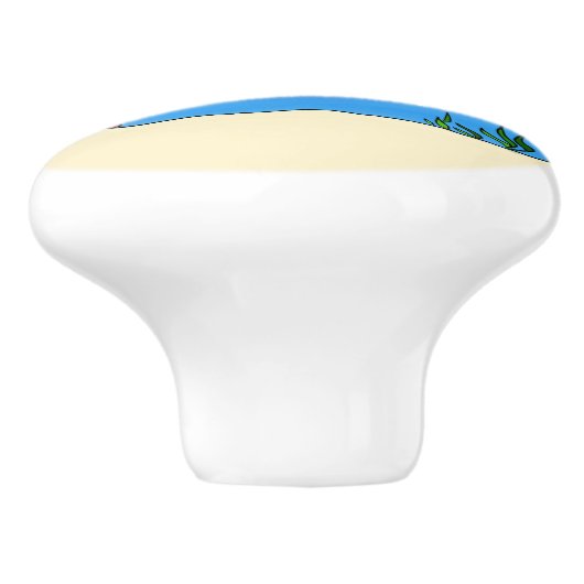 Happy-onderzeeër-cartoon Keramische Knop (Zijkant)