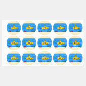 Happy-onderzeeër-cartoon Labels (Vel)