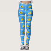 Happy-onderzeeër-cartoon Leggings (Voorkant)