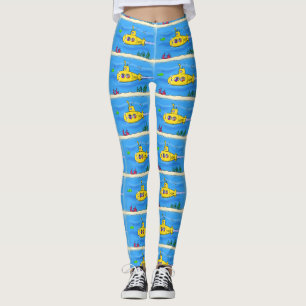 Happy-onderzeeër-cartoon Leggings