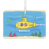 Happy-onderzeeër-cartoon Luchtverfrisser (Achterkant)