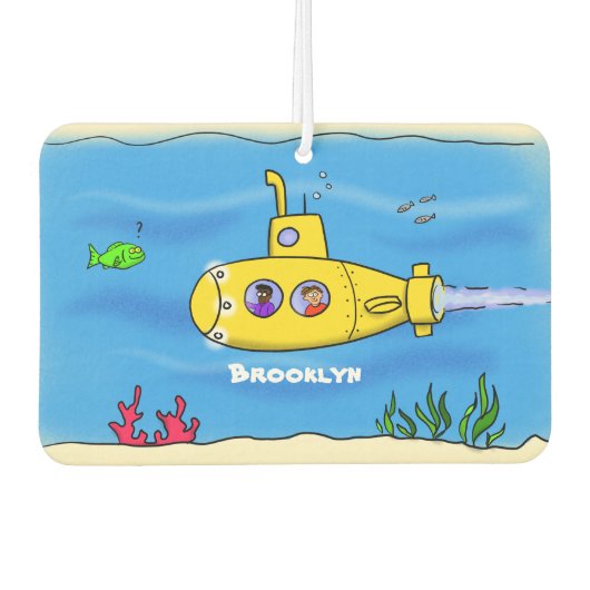 Happy-onderzeeër-cartoon Luchtverfrisser (Voorkant)