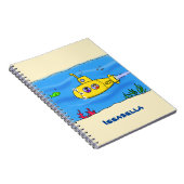 Happy-onderzeeër-cartoon Notitieboek (Rechterzijde)