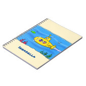 Happy-onderzeeër-cartoon Notitieboek (Linkerzijde)