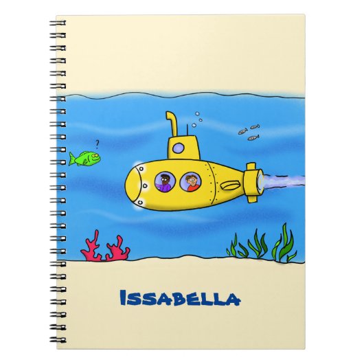 Happy-onderzeeër-cartoon Notitieboek (Voorkant)