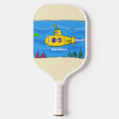 Happy-onderzeeër-cartoon Pickleball Paddle (Achterkant)