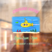Happy-onderzeeër-cartoon Raamsticker (Vel 2)
