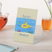 Happy-onderzeeër-cartoon Reclamebord Met Voetstuk (Insitu)