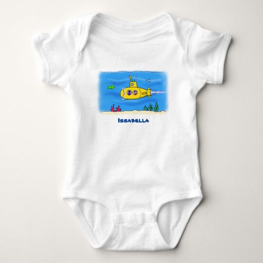 Happy-onderzeeër-cartoon Romper (Voorkant)