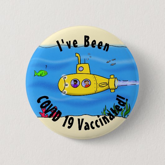 Happy-onderzeeër-cartoon Ronde Button 5,7 Cm (Voorkant)