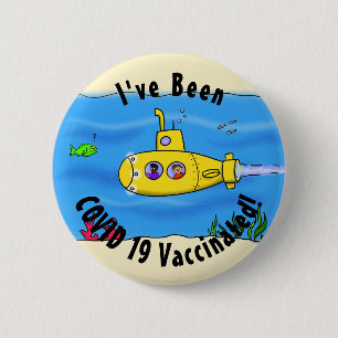 Happy-onderzeeër-cartoon Ronde Button 5,7 Cm