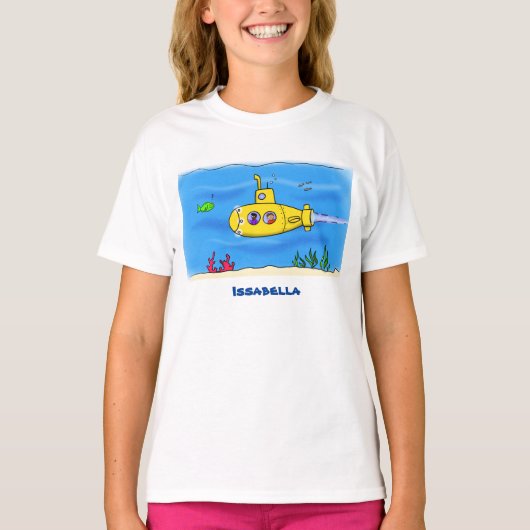 Happy-onderzeeër-cartoon T-shirt (Voorkant)