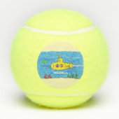 Happy-onderzeeër-cartoon Tennisballen (Achterkant)