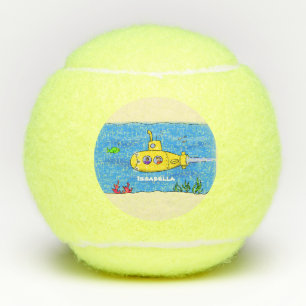Happy-onderzeeër-cartoon Tennisballen