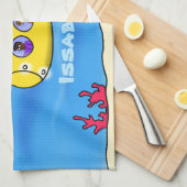 Happy-onderzeeër-cartoon Theedoek (Quarter Fold)