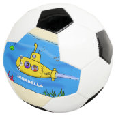 Happy-onderzeeër-cartoon Voetbal (Drie kwart)