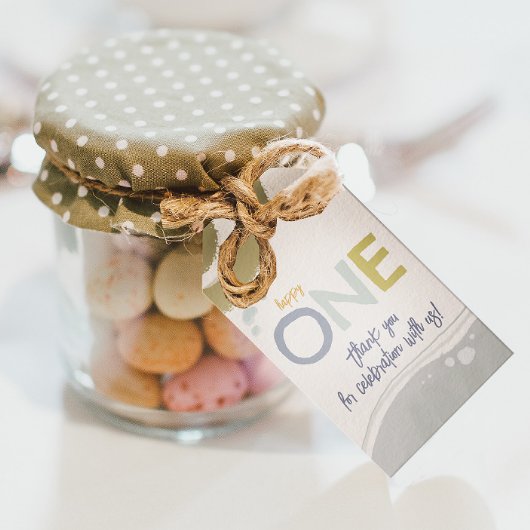 Happy One Eerste Verjaardagsjongen Gift Label Cadeaulabel
