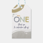 Happy One First Birthday boy Gift Tag Cadeaulabel (Voorkant)