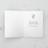 Happy One Year Elegant Monogram Hart Jubileum Kaart (Binnen)