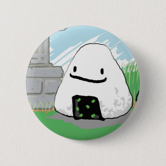 Happy Onigiri Ronde Button 5,7 Cm (Voorkant)