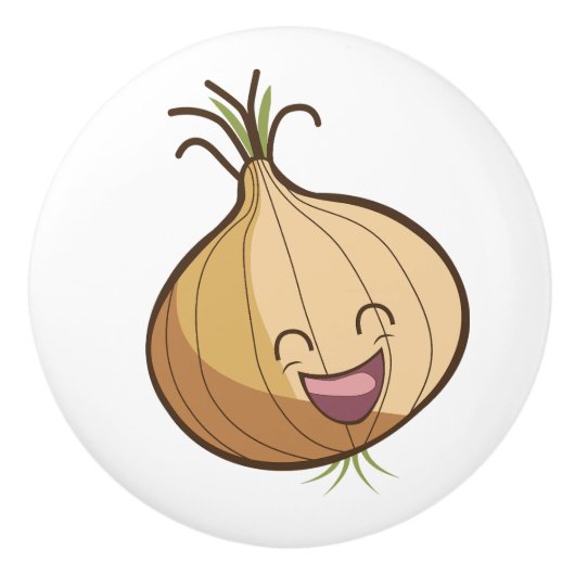 Happy Onion Keramische Knop (Voorkant)