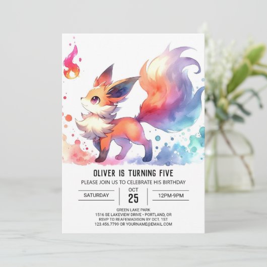 Happy Online Fox Verjaardag Kaart (Staand voorkant)