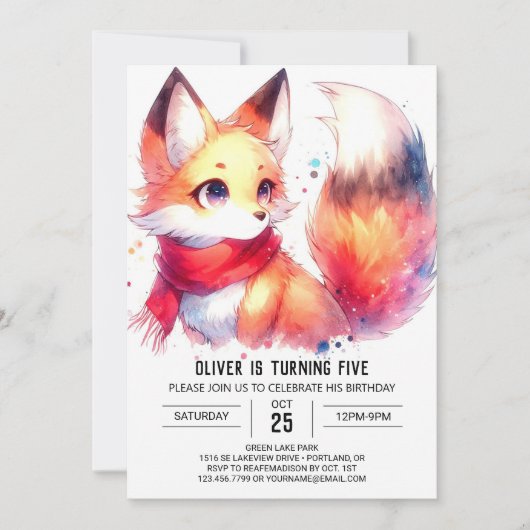 Happy Online Fox Verjaardag Kaart (Voorkant)