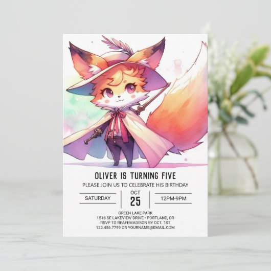 Happy Online Fox Verjaardag Kaart (Staand voorkant)