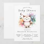 Happy Online Owl Baby shower Kaart (Voorkant / Achterkant)