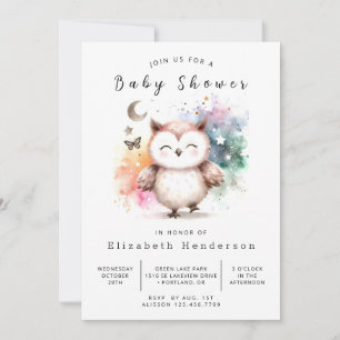 Happy Online Owl Baby shower Kaart