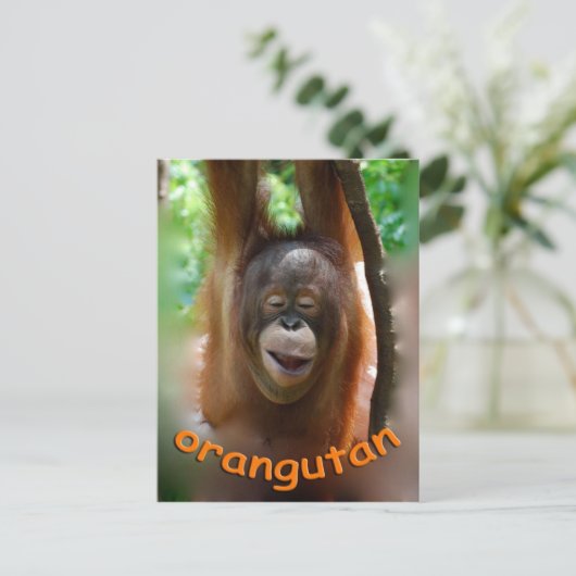 Happy Orangutan Briefkaart (Staand voorkant)