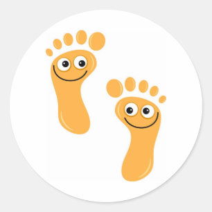 Happy Oranje Feet Ronde Sticker