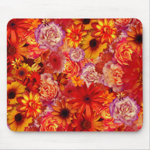 Happy Oranje Flower Field Garden Muismat