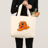 Happy oranje JubJub Grote Tote Bag (Voorkant (product))
