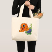 Happy oranje JubJub in Neopia Central Grote Tote Bag (Voorkant (product))
