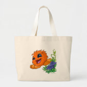 Happy oranje JubJub in Neopia Central Grote Tote Bag (Voorkant)