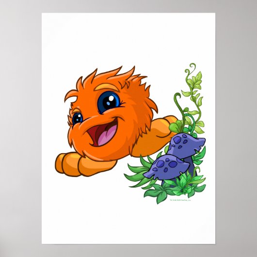 Happy oranje JubJub in Neopia Central Poster (Voorkant)