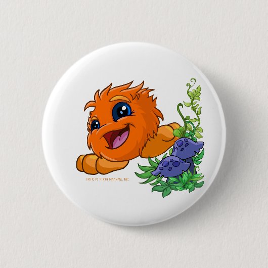 Happy oranje JubJub in Neopia Central Ronde Button 5,7 Cm (Voorkant)