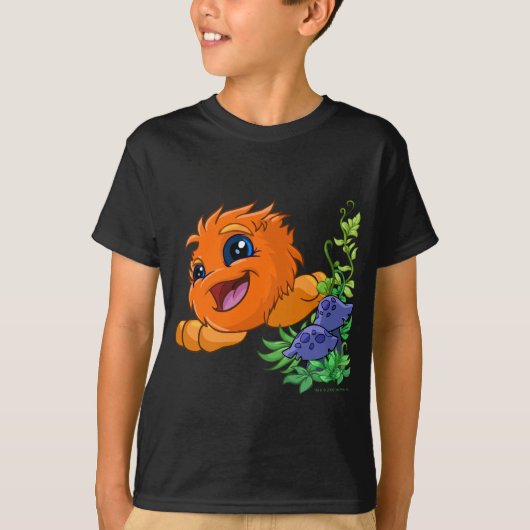 Happy oranje JubJub in Neopia Central T-shirt (Voorkant)