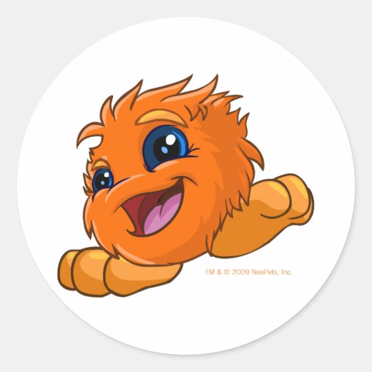 Happy oranje JubJub Ronde Sticker (Voorkant)