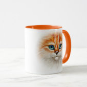 Happy Oranje Kat Face Mok (Voorkant rechts)