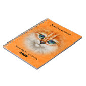 Happy Oranje Kat Face Notitieboek (Linkerzijde)