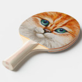 Happy Oranje Kat Face Tafeltennisbatje (Voorkant Gekanteld)