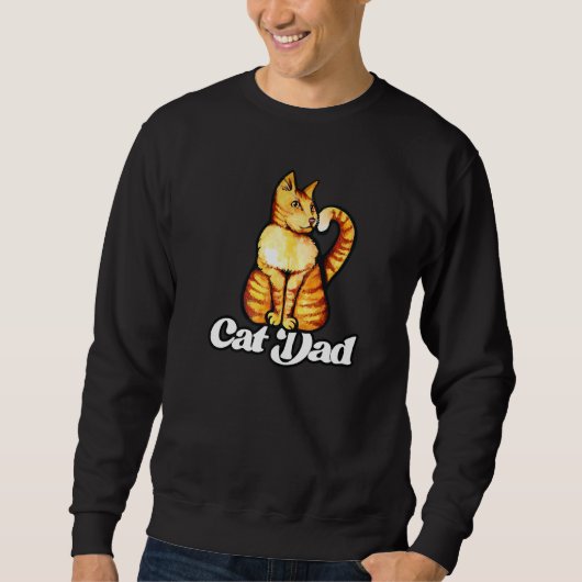 Happy Oranje Tabby Cat Dad Trui (Voorkant)