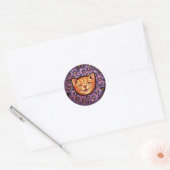 Happy Oranje tabby Cat Ronde Sticker (Envelop)