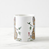 Happy Oranje Tabby Cat Waterverf Oriental Style Koffiemok (Center)